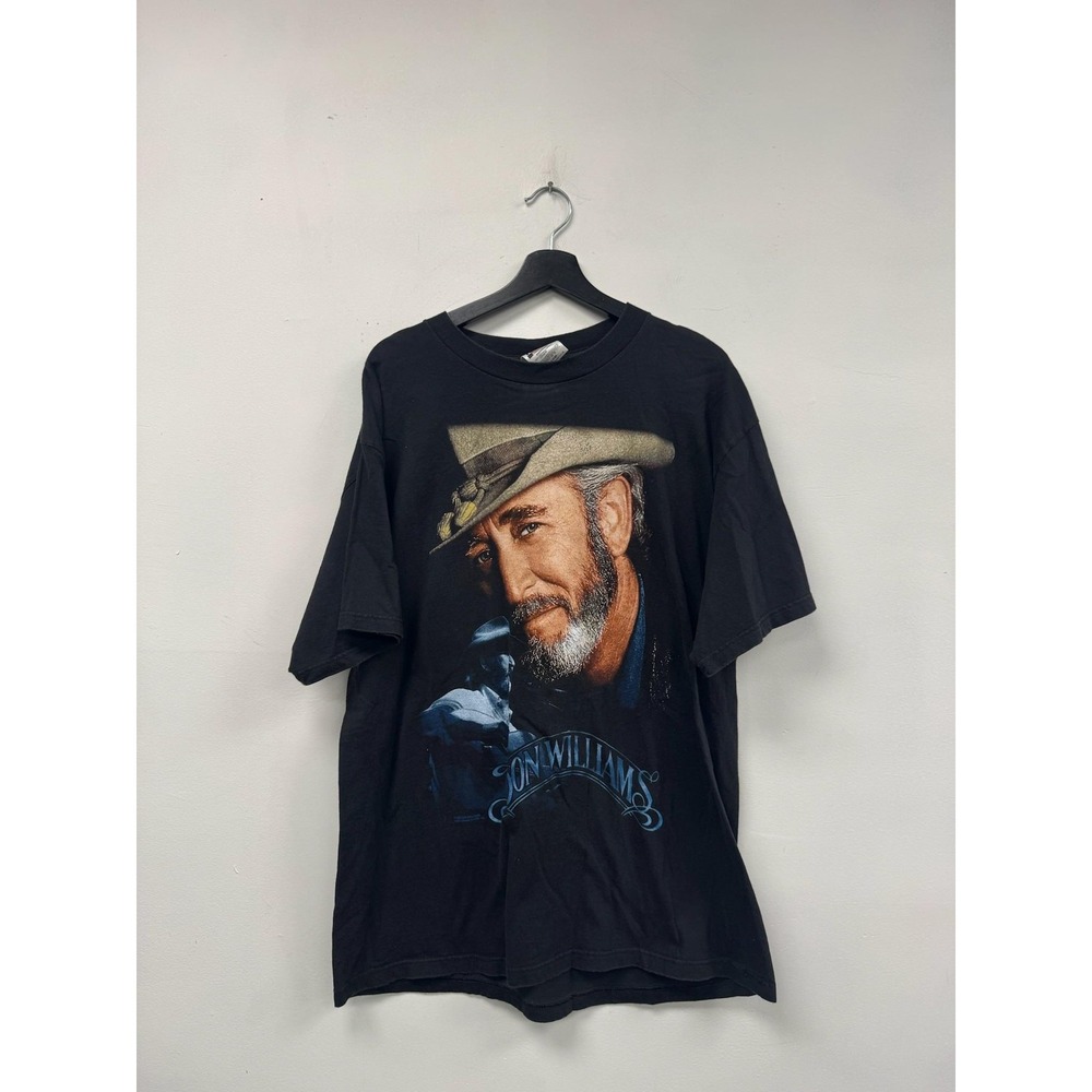 Vintage Don Williams Shirt Large Black Gentle Giant‎ World Tour Concert 2000s